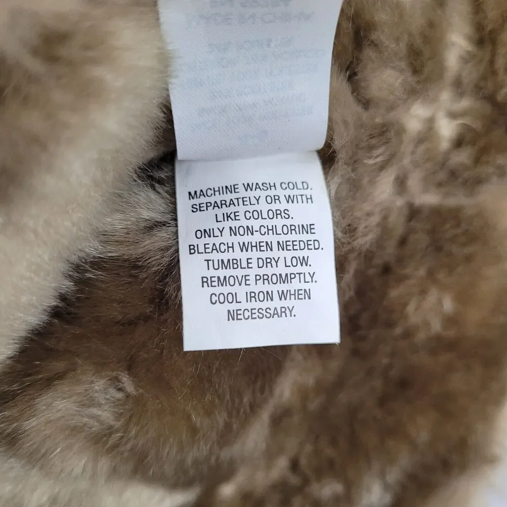 The Childrens Place Girls Tan Faux Suede & Fur Bucket Hat size 4-6